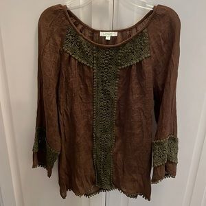 Jade Brown Blouse Size XS
